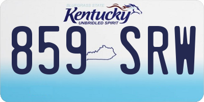 KY license plate 859SRW