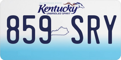 KY license plate 859SRY