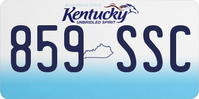 KY license plate 859SSC