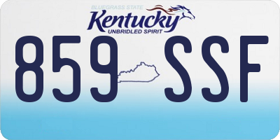 KY license plate 859SSF