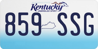 KY license plate 859SSG