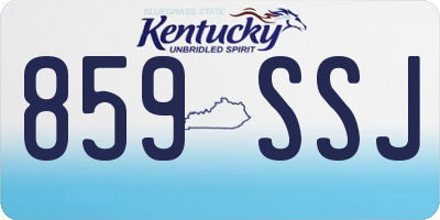 KY license plate 859SSJ