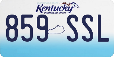 KY license plate 859SSL