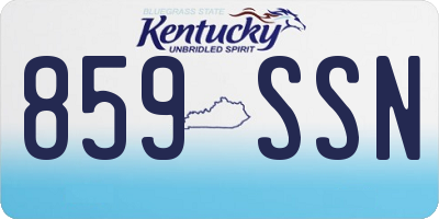 KY license plate 859SSN