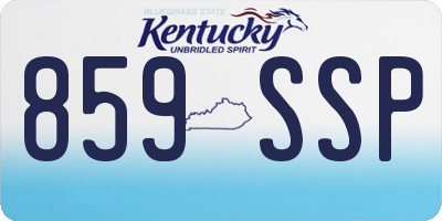 KY license plate 859SSP