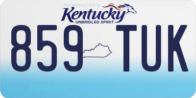 KY license plate 859TUK