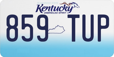 KY license plate 859TUP