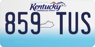 KY license plate 859TUS