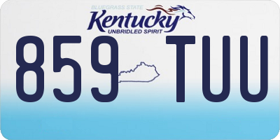 KY license plate 859TUU