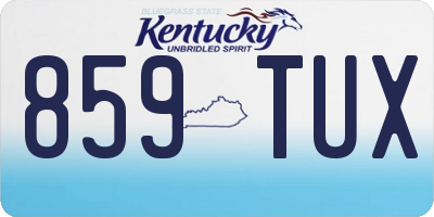 KY license plate 859TUX