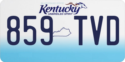 KY license plate 859TVD