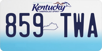 KY license plate 859TWA