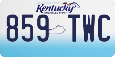 KY license plate 859TWC