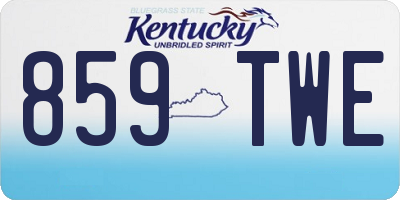 KY license plate 859TWE