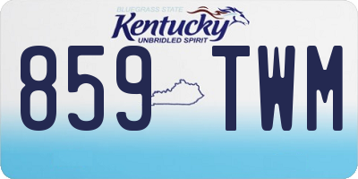 KY license plate 859TWM