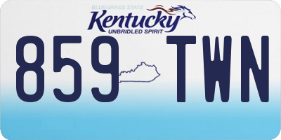 KY license plate 859TWN