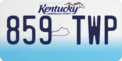 KY license plate 859TWP
