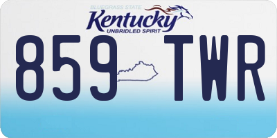 KY license plate 859TWR