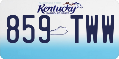 KY license plate 859TWW