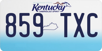 KY license plate 859TXC