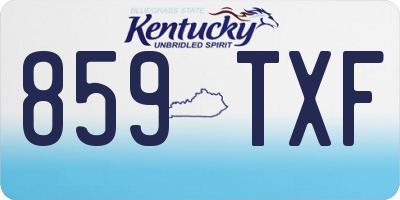 KY license plate 859TXF