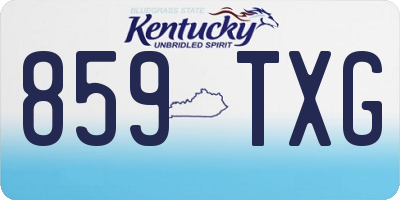 KY license plate 859TXG