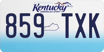 KY license plate 859TXK