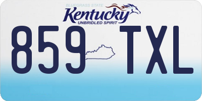 KY license plate 859TXL