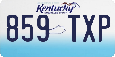 KY license plate 859TXP
