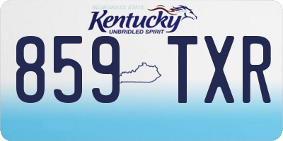 KY license plate 859TXR