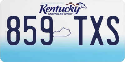 KY license plate 859TXS