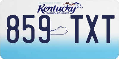 KY license plate 859TXT