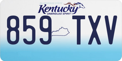 KY license plate 859TXV