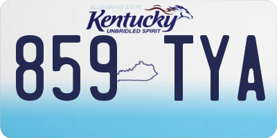 KY license plate 859TYA
