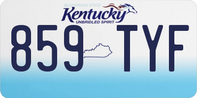 KY license plate 859TYF