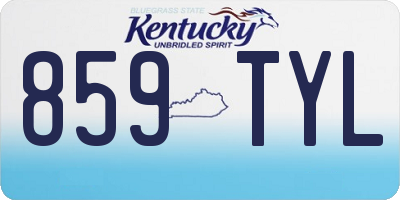 KY license plate 859TYL