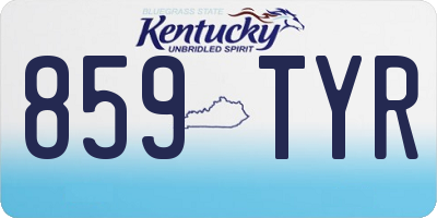 KY license plate 859TYR
