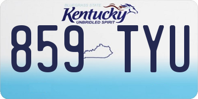 KY license plate 859TYU