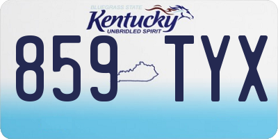 KY license plate 859TYX