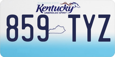 KY license plate 859TYZ
