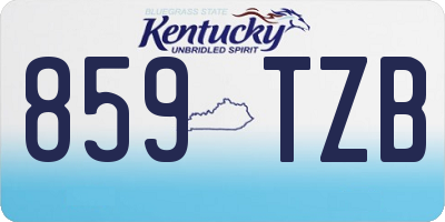 KY license plate 859TZB