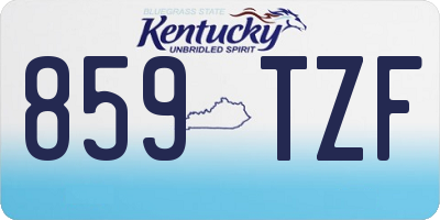 KY license plate 859TZF