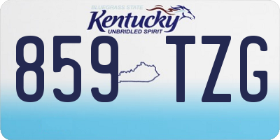 KY license plate 859TZG