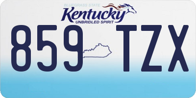 KY license plate 859TZX