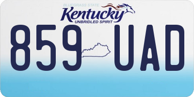 KY license plate 859UAD