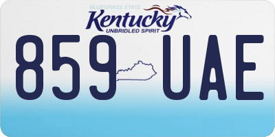 KY license plate 859UAE