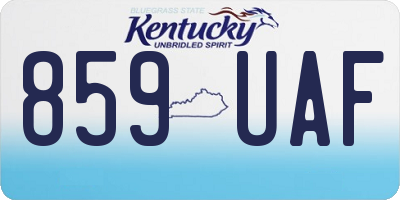 KY license plate 859UAF