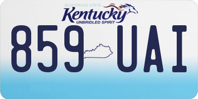 KY license plate 859UAI