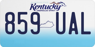 KY license plate 859UAL