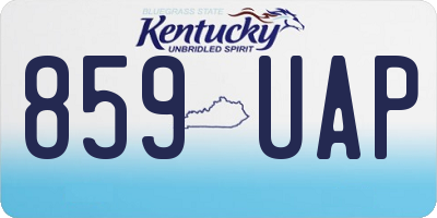 KY license plate 859UAP